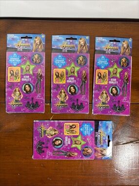 NWT Y2K Disney Hannah Montana Colorfull Glitter Sticker Sheets - Pack of 4